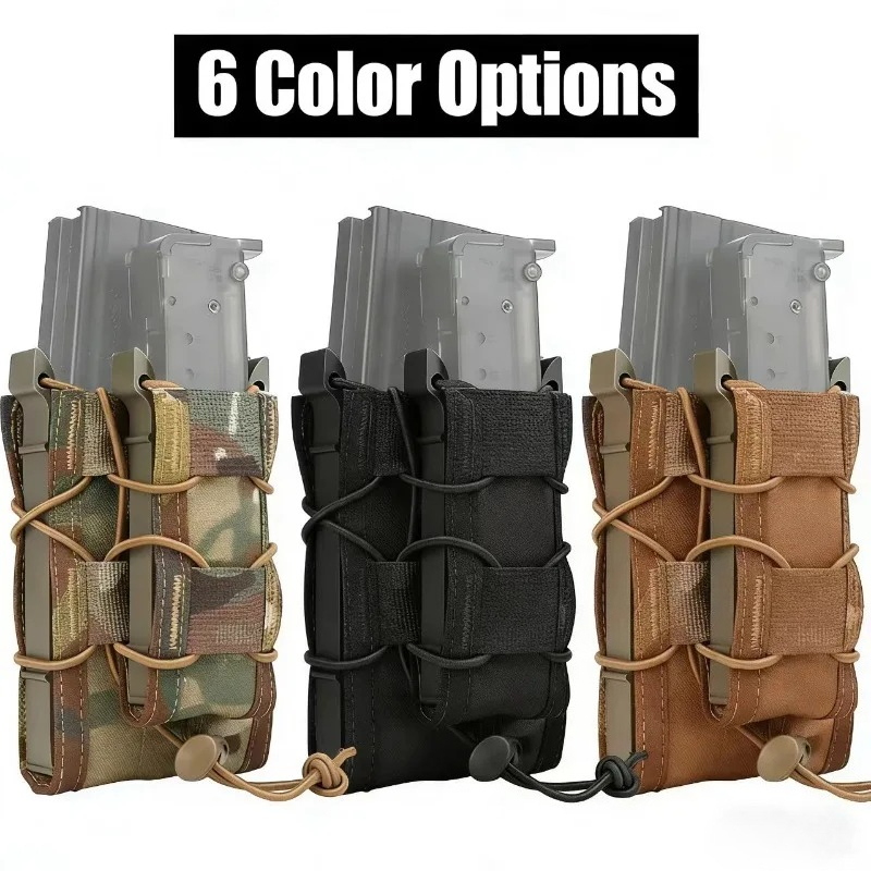 Molle Mag Pouch Double Magazine 5.56 9Mm - Portacargador Táctico de Camuflaje Molle para