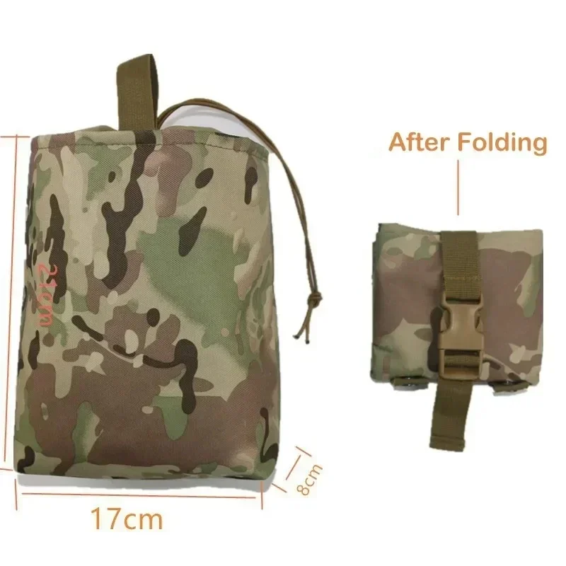Tactical Dump Pouch Foldable Drop Bag - Bolsa plegable Molle táctica para revistas,