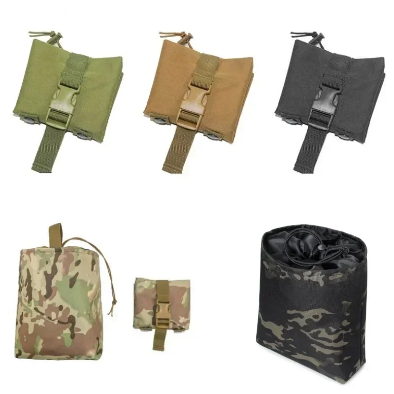 Tactical Dump Pouch Foldable Drop Bag - Riñonera pequeña plegable Molle para revista