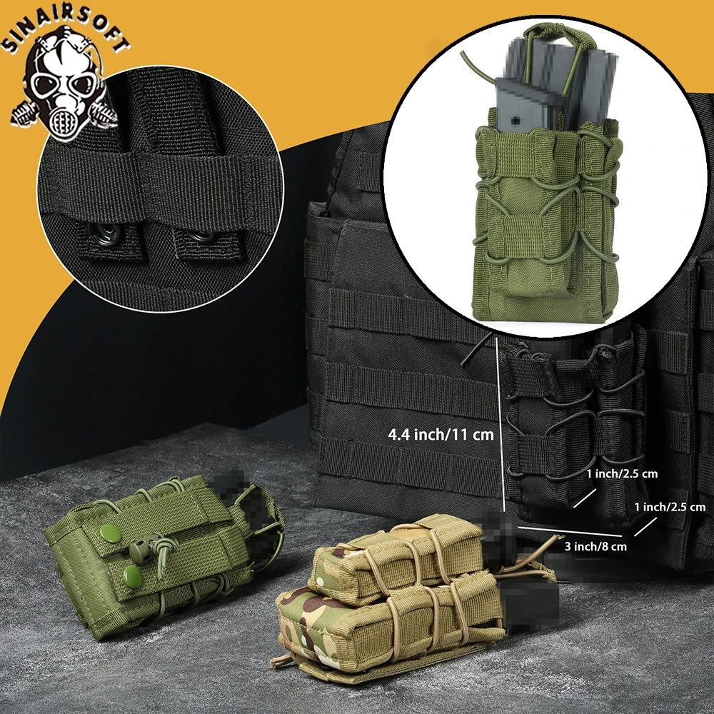 Molle Mag Pouch Double Magazine 5.56 9Mm - Bolsa Táctica Molle para Cargadores Individuales