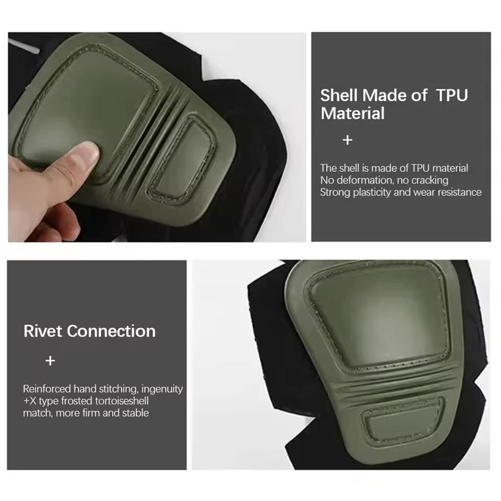 Juego de Rodilleras y Coderas  - Combat Knee Pads Elbow Pads Set Military reseña y precio
