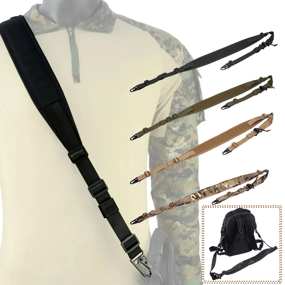 Correa táctica acolchada para  - Tactical Sling 2 Point Quick Adjust Rifle reseña y precio