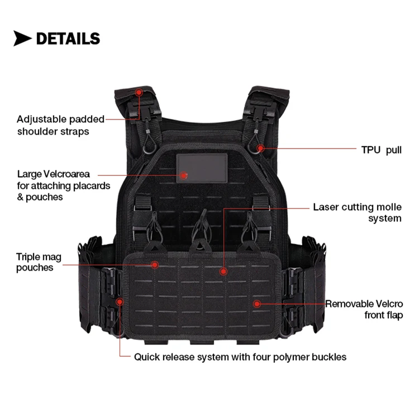YAKEDA 6094 chaleco táctico mi - Molle Tactical Vest Military Laser Cut reseña y precio