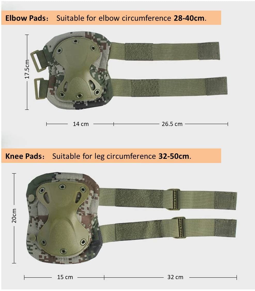 Juego de 4 piezas de rodillera - Combat Knee Pads Elbow Pads Set Military reseña y precio