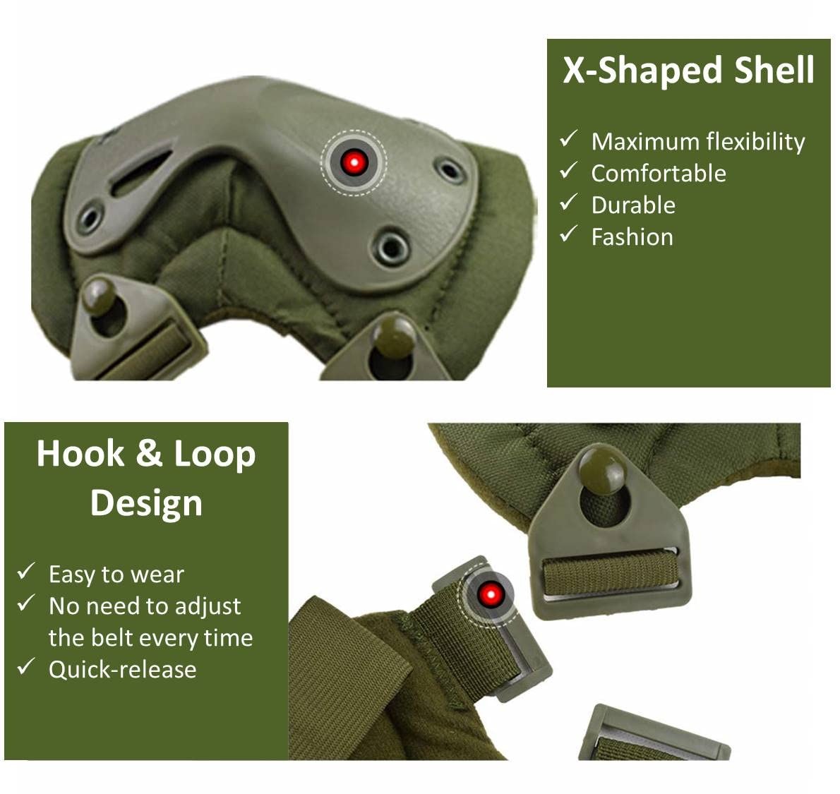 Juego de 4 piezas de rodillera - Combat Knee Pads Elbow Pads Set Military reseña y precio